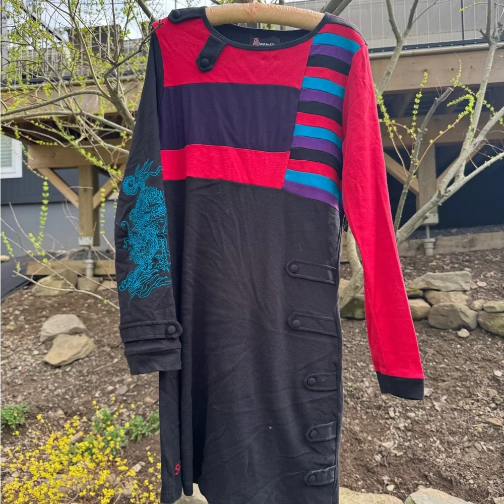 Multicolor Patchwork Dress - Picture 1 of 3